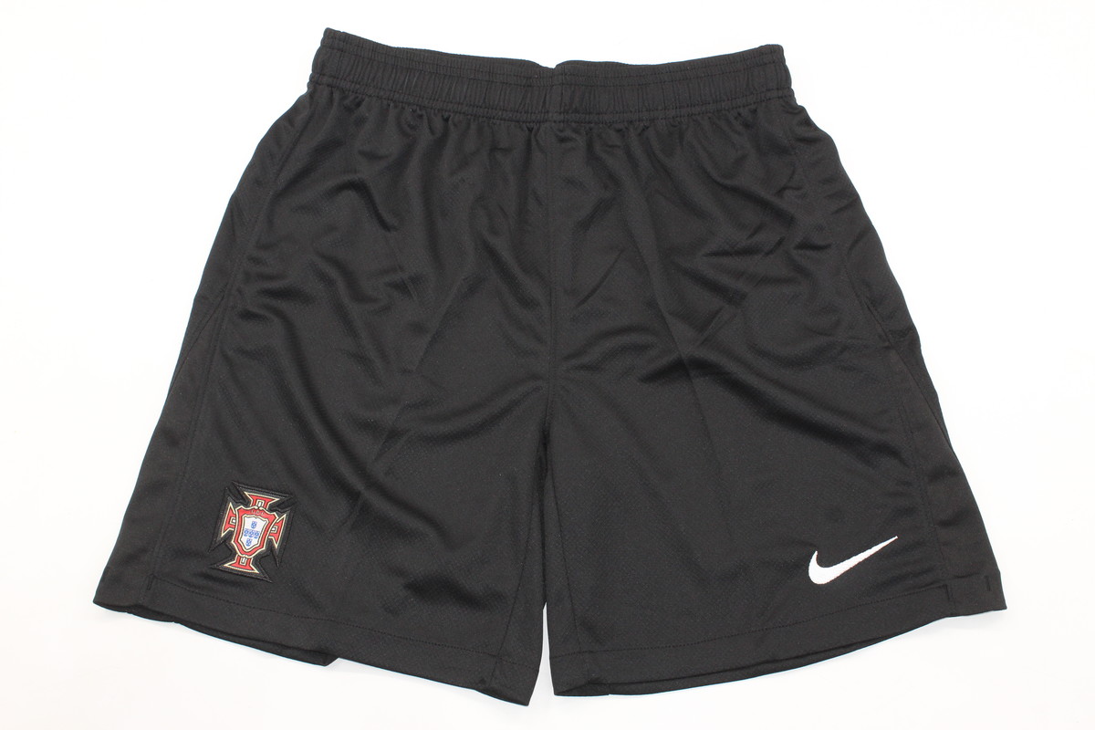 AAA Quality Portugal 2024 Euro Away Black Soccer Shorts